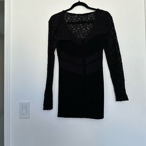 Free people lace mini black dress small